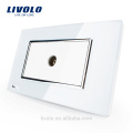 Fabricante Livolo EE. UU. Enchufe estándar Cristal, vidrio, TV, tomacorriente eléctrico de datos, toma de pared VL-C391V-81